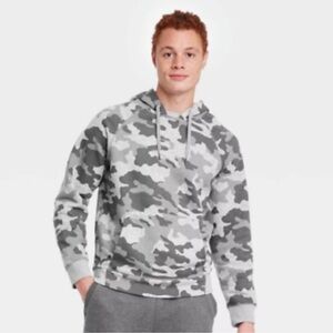 ALL IN MOTION™️ Men's Size XXL Black/Gray Camo Popover Hoodie